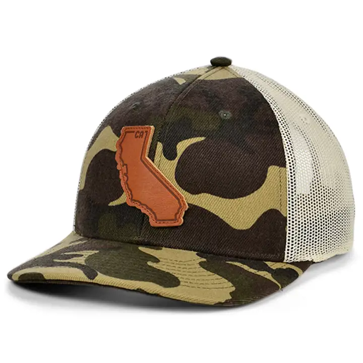 CALIFORNIE Woodland Cuir Écusson Courbé Camionneur BOIS