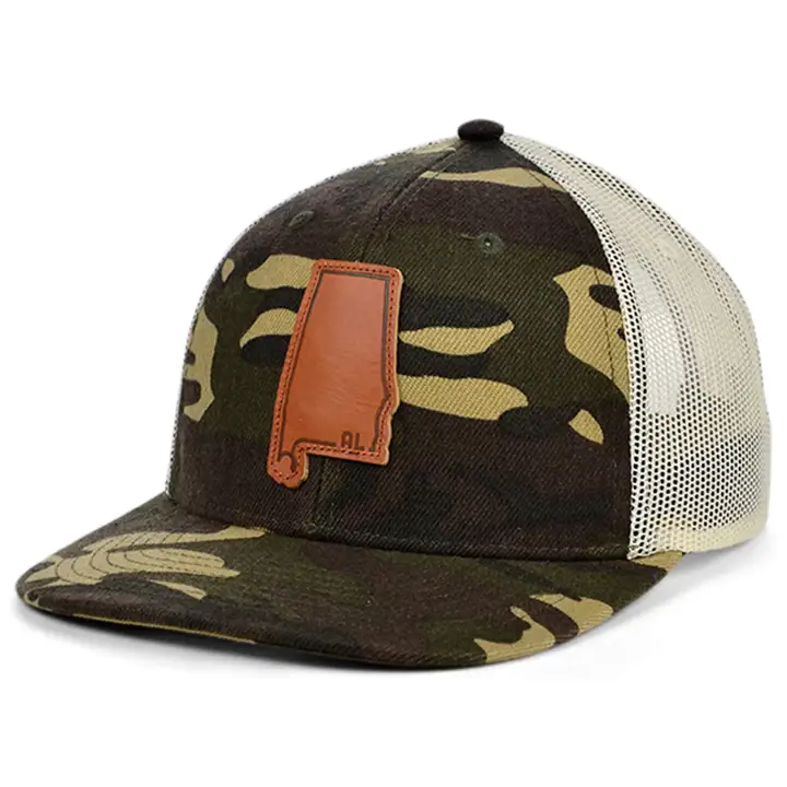 ALABAMA Casquette de camionneur incurvée en cuir Woodland WOODLAND