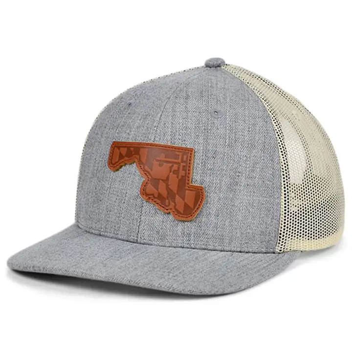 MARYLAND Écusson en cuir Heather, casquette incurvée en maille drapeau H-G