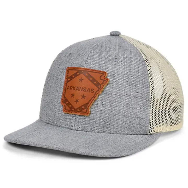 ARKANSAS Écusson en cuir Heather "State Patch" Casquette de baseball incurvée avec drapeau H-G