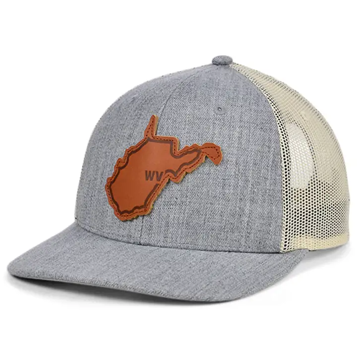 WEST VIRGINIA Écusson en cuir Heather Casquette trucker incurvée H-G