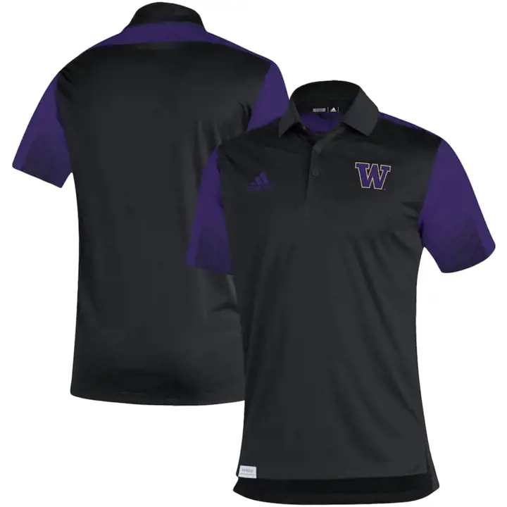 Polo Washington Huskies NCAA Primeblue Sideline 21 Noir/Violet