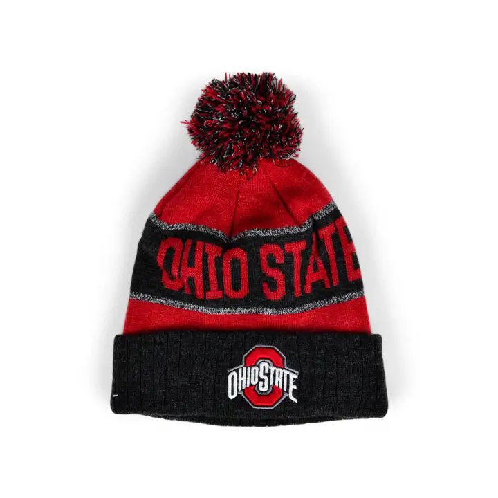 Ohio State NCAA Youth Bonnet en tricot Below Zero ROUGE/gris