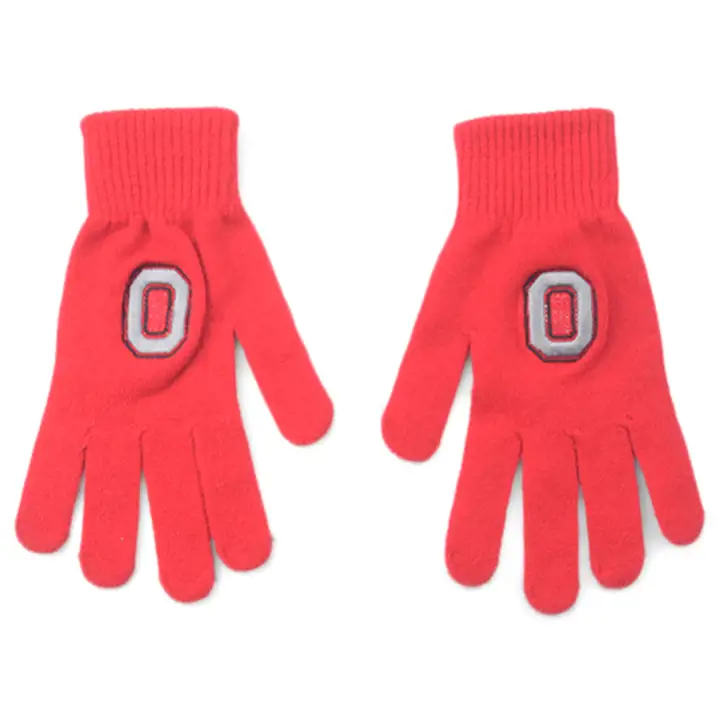 Gants en tricot côtelé Ohio State rouges