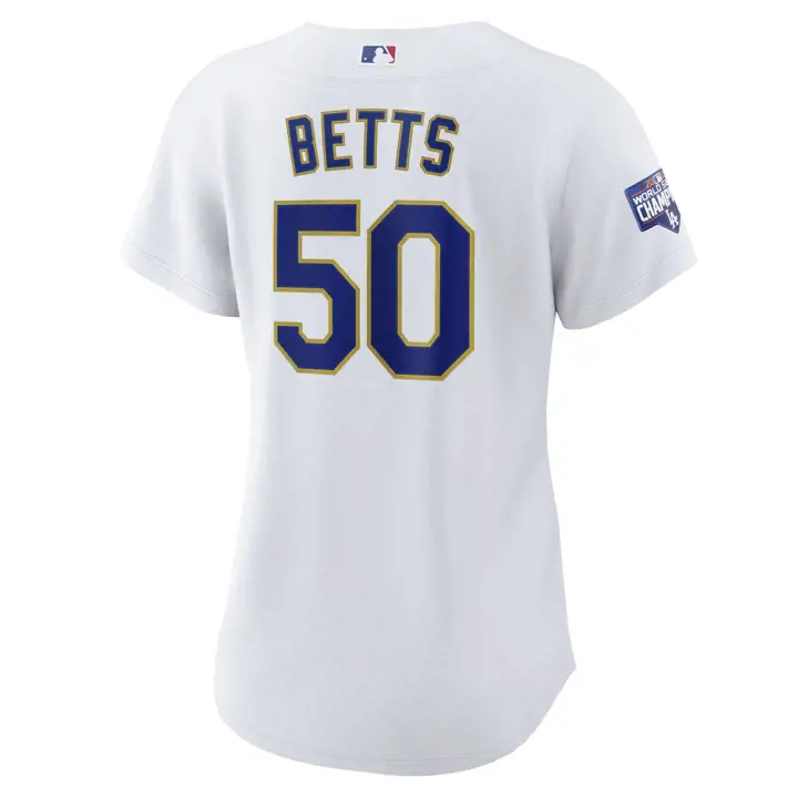 Maillot Officiel Femme MLB Dodgers Réplique Joueuse Doré Mook