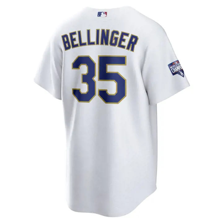 Maillot MLB Nike Réplique Officiel Doré des Dodgers Cody Bellinger