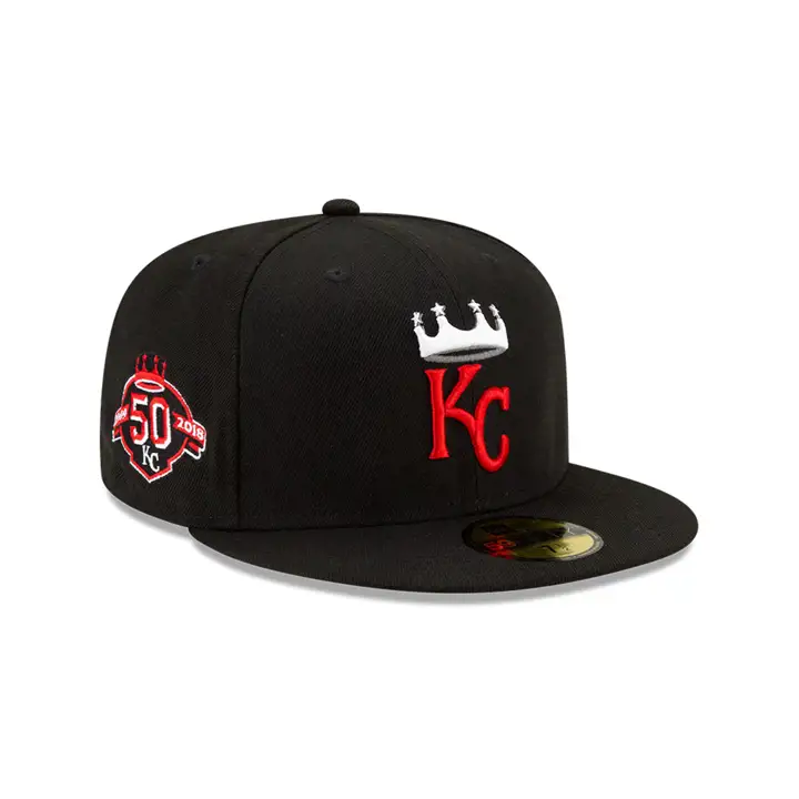 Casquette 59FIFTY MLB COLOR UV des Kansas City Royals - Noir/Rouge 50e Anniversaire Noir
