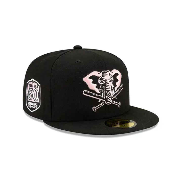 Oakland Athletics MLB COLOR UV 59FIFTY BLK/PINK 50TH ANN BLK