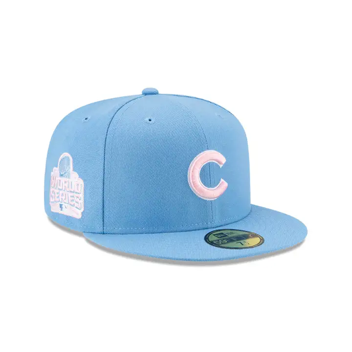 Chicago Cubs MLB COULEUR UV 59FIFTY CIEL/ROSE WS 2016 SKBL/PNK