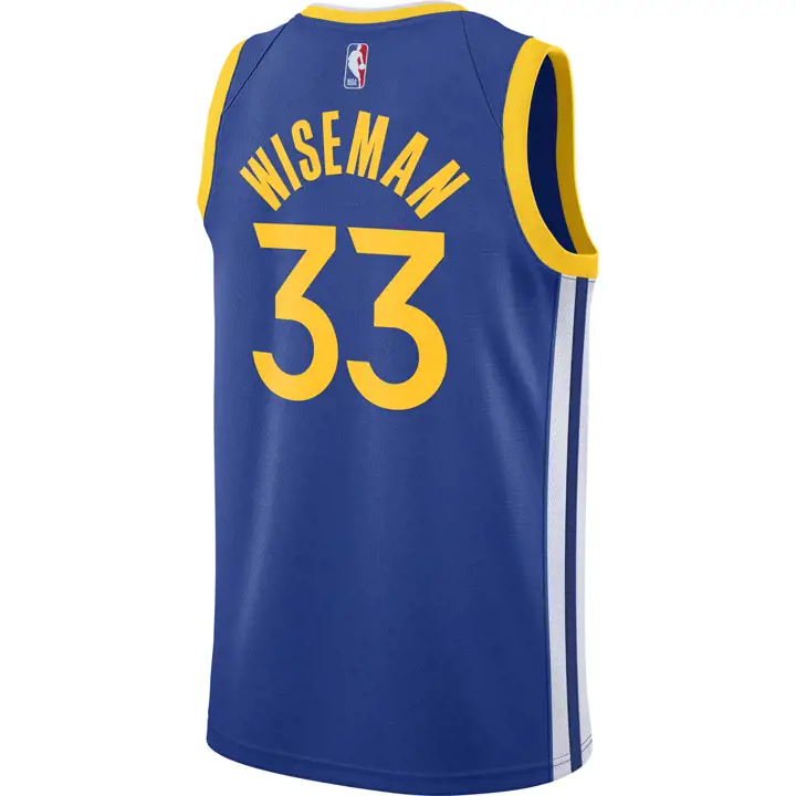 Maillot Wiseman bleu des Golden State Warriors NBA ICON SWINGMAN