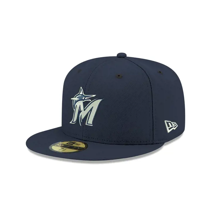Casquette 59FIFTY MLB M Marlins Re-Dub bleu marine