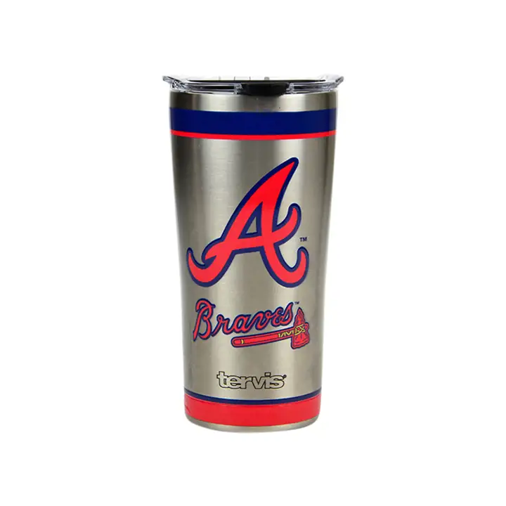 Atlanta Braves 20oz. MLB Tradition Acier Inoxydable ARGENT/ROUGE