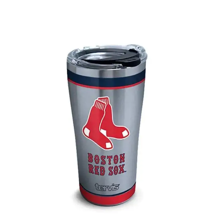 Bouteille de 590 ml en acier inoxydable aux couleurs traditionnelles des Red Sox de Boston (MLB), argent/rouge.