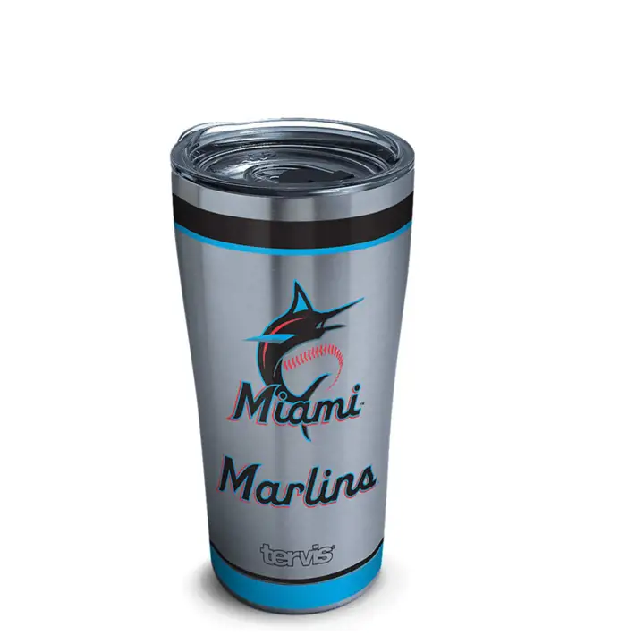 Miami Marlins 20oz. MLB Tradition Acier inoxydable ARGT/BLEU/