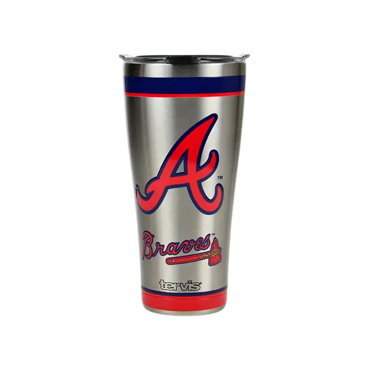 Atlanta Braves 30oz. MLB Tradition Acier Inoxydable ARGENT/ROUGE
