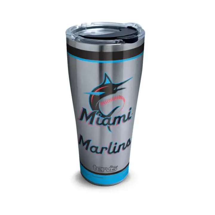 Miami Marlins 30oz. MLB Tradition Acier Inoxydable ARGT/BLEU/