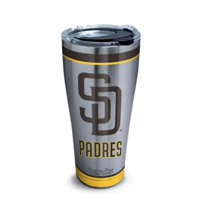 San Diego Padres Gobelet MLB Tradition en acier inoxydable 30 oz, argent/brun