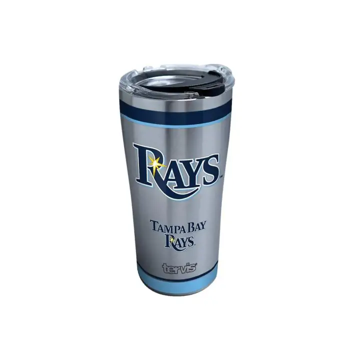 Tampa Bay Rays – Gobelet isotherme en acier inoxydable, 887 ml, MLB Tradition, argenté/bleu marine