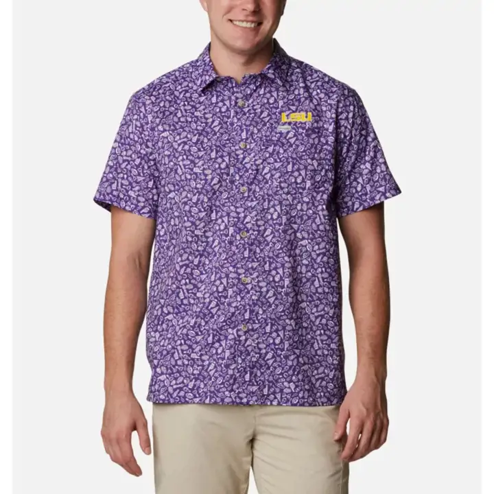 Chemise de camp L.S.U. NCAA Slack Tide VIOLETTE