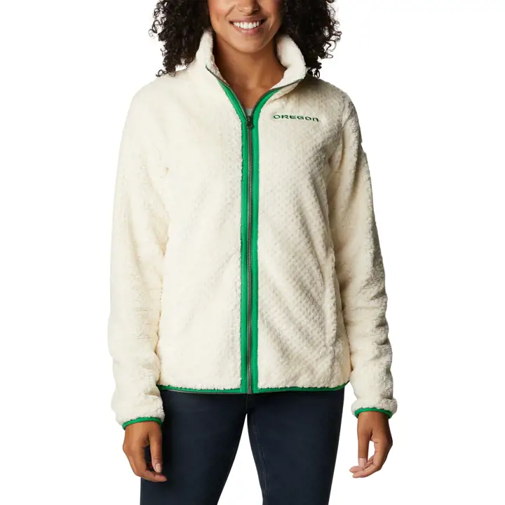 Oregon Ducks NCAA Femme Fireside II Sherpa Fermeture éclair intégrale CRÈME