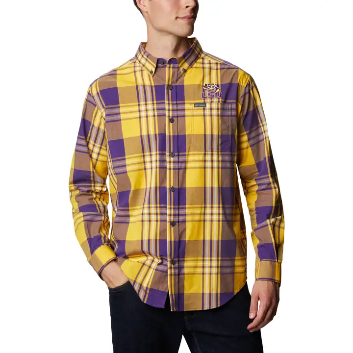 Chemise boutonnée L.S.U. NCAA Rapid Rivers VIOLETTE
