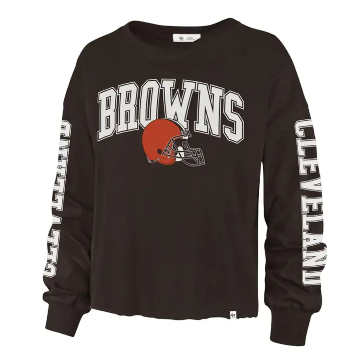 T-shirt manches longues Parkway NFL pour femme Cleveland Browns 21 marron