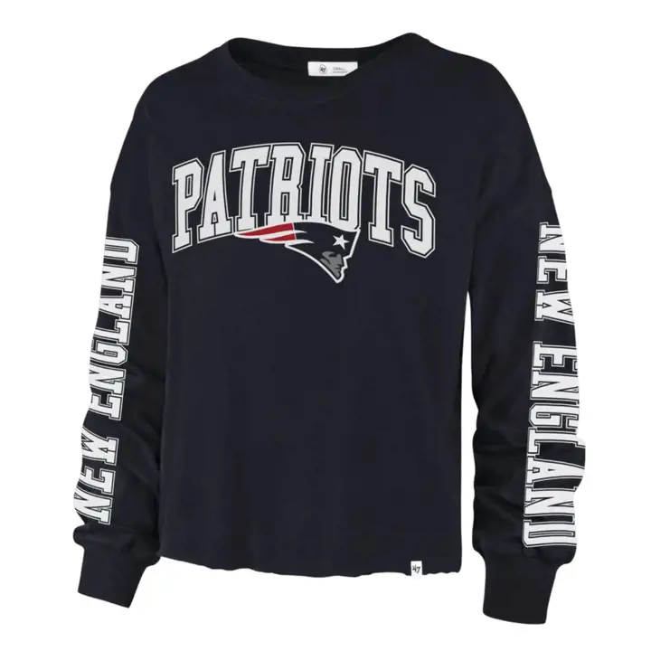 T-shirt manches longues NFL New England Patriots Parkway pour femme 21 marine