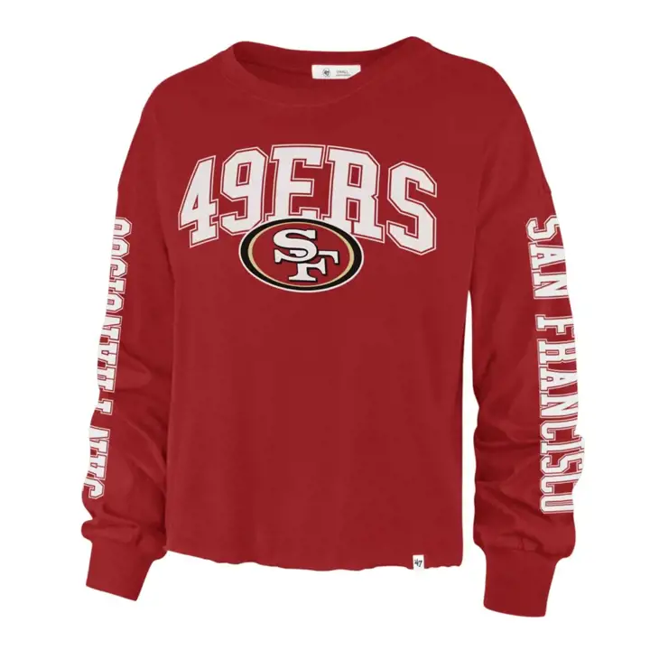 T-shirt manches longues Parkway NFL pour femme San Francisco 49ers 21 Rouge