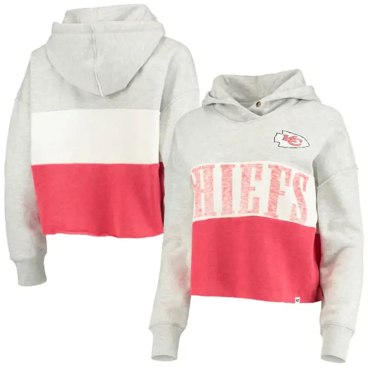Kansas City Chiefs NFL Hoodie court femme Lizzy 21 gris