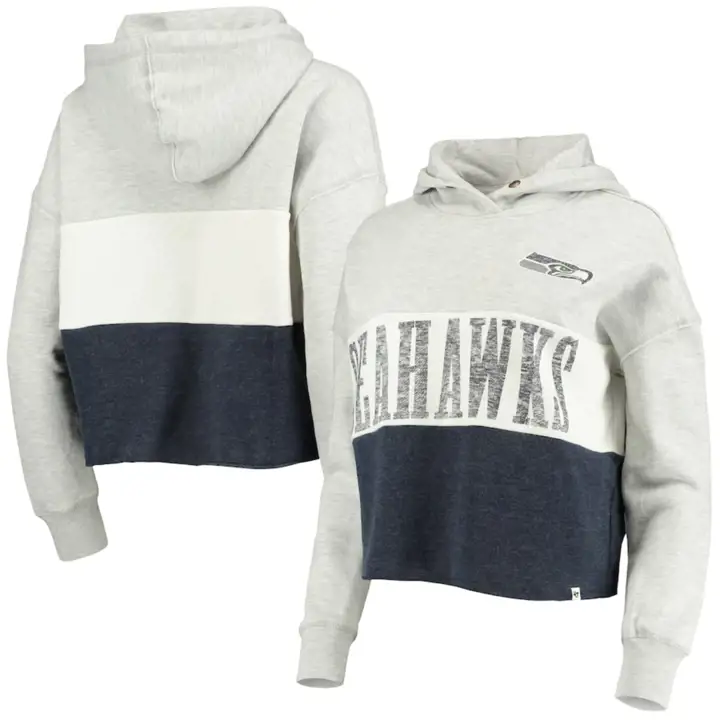 Sweat à capuche court Seattle Seahawks NFL Lizzy Femme 21 gris