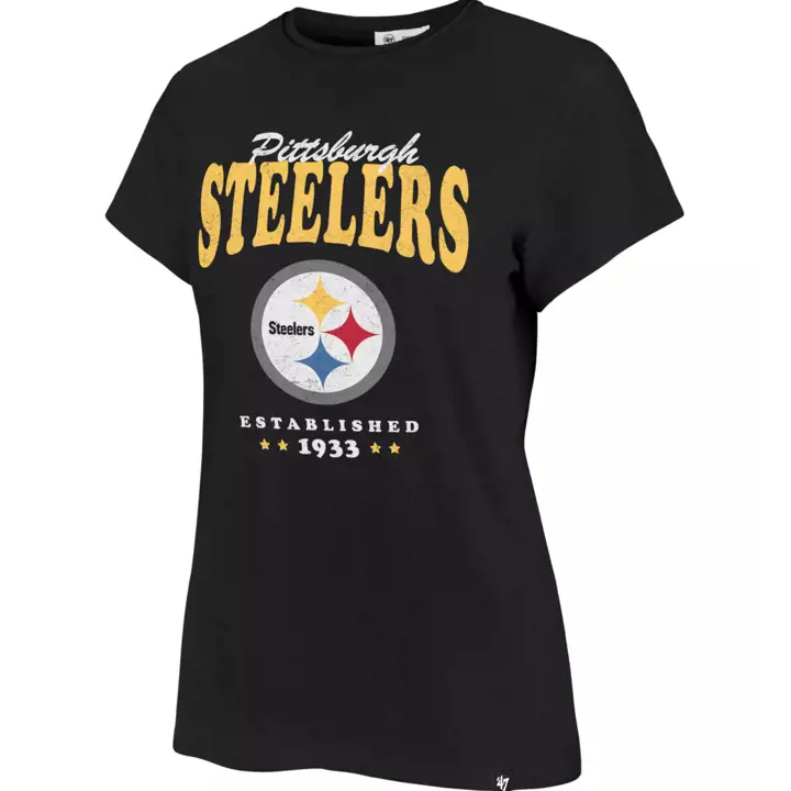 T-shirt femme NFL Pittsburgh Steelers Rally Cry Frankie 21 noir