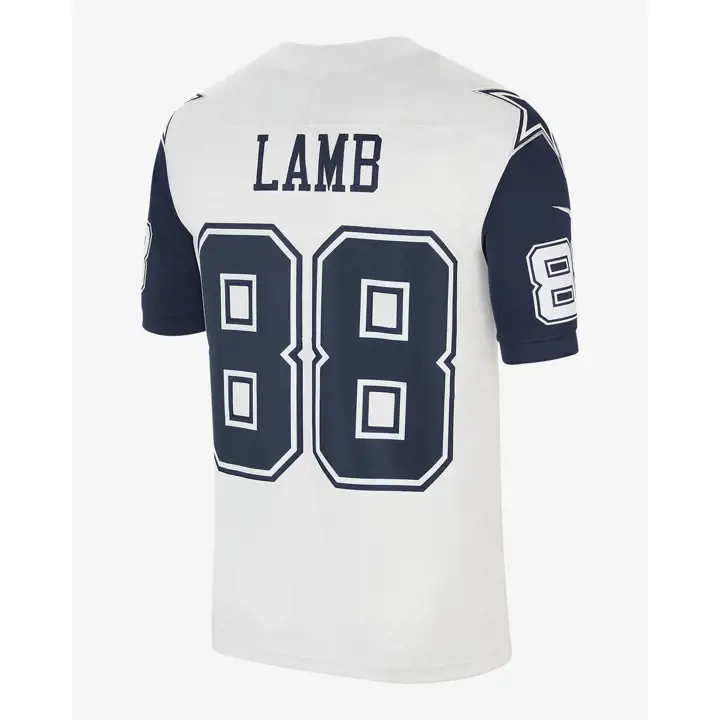 Maillot de match NFL COWBOYS Ceedee Lamb BLANC/marine