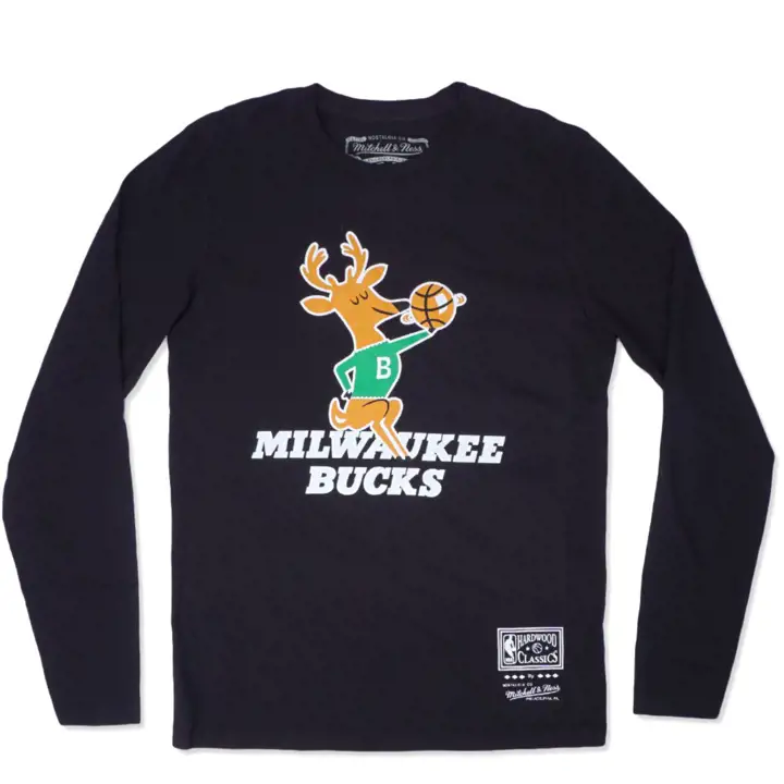 MILWAUKEE BUCKS NBA MN Rétro Logo Manches Longues noir
