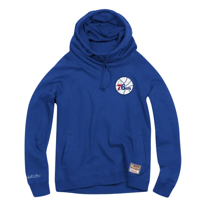 PHILADELPHIA 76ERS NBA MN Polaire Femme Col Cheminée Bleu