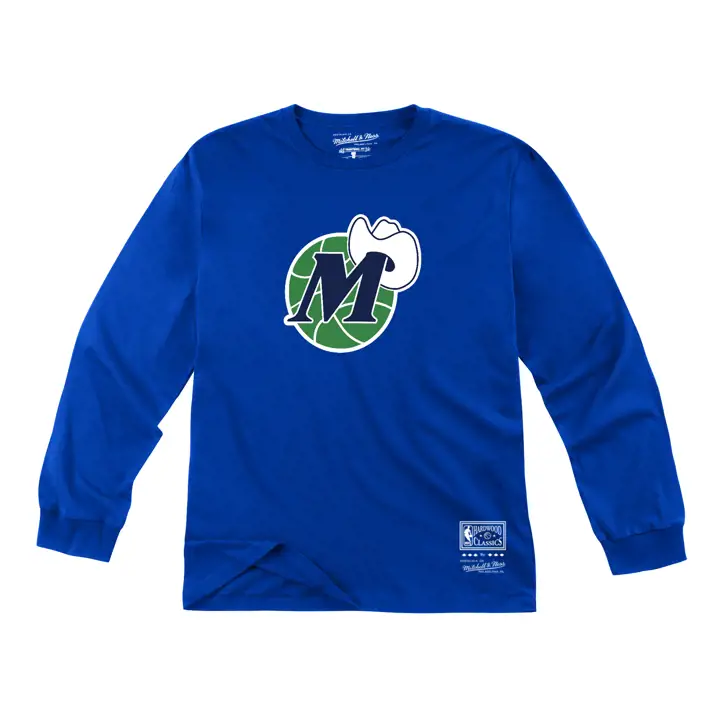 DALLAS MAVERICKS NBA MN Logo Rétro Manches Longues bleu marine