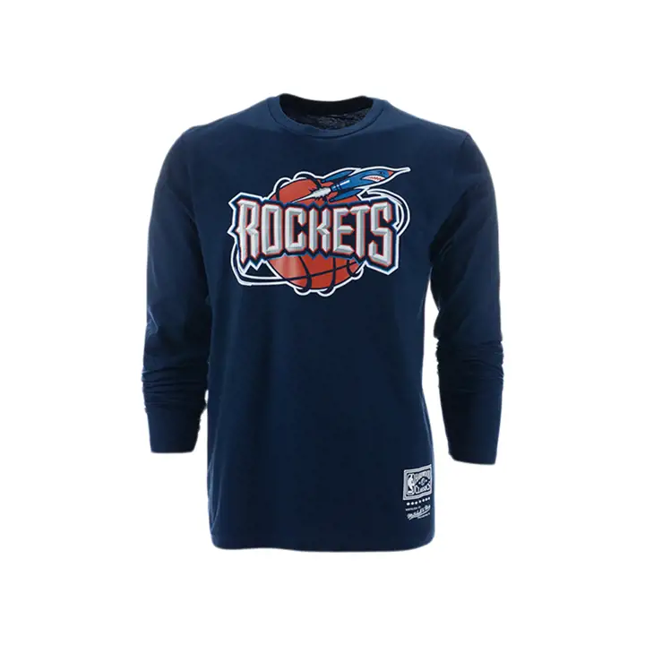 HOUSTON ROCKETS NBA MN Logo Rétro Manches Longues bleu marine