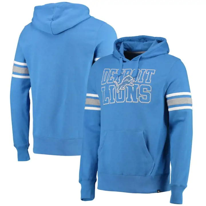 DETROIT LIONS NFL Sweat à Capuche avec Rayures sur les Manches 21 BLEU