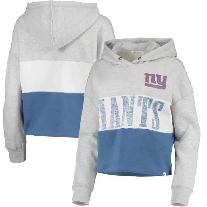 New York Giants NFL Sweat à Capuche Court Femme Lizzy 21 GRIS