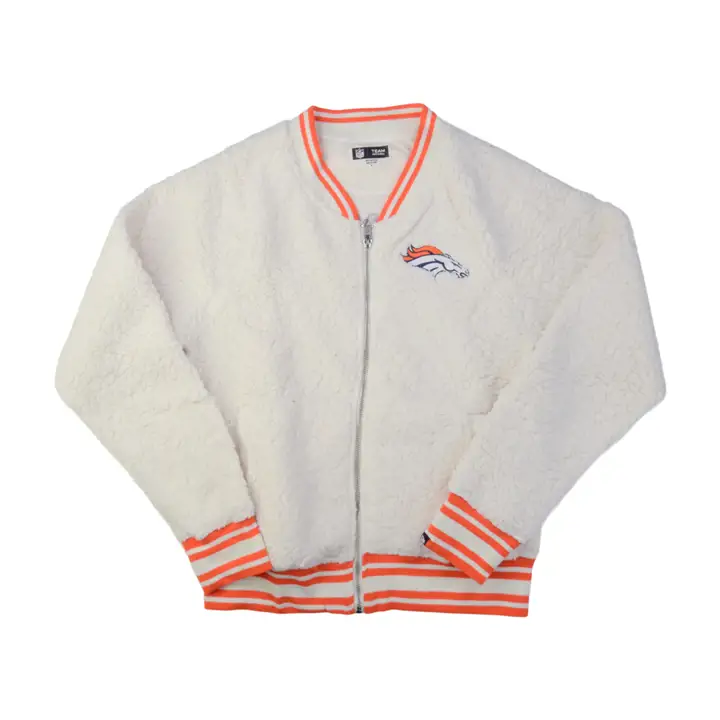 Blouson aviateur Sherpa NFL Denver Broncos pour femme 21 WHT