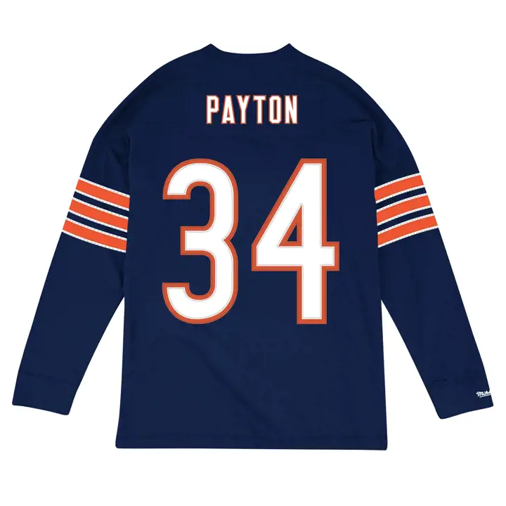 CHICAGO BEARS NFL Manches Longues Nom et Numéro Payton Marine
