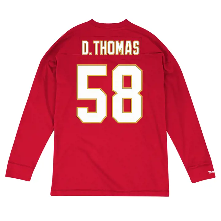 KANSAS CITY CHIEFS NFL Maillot Manches Longues Nom et Numéro Thomas Rouge