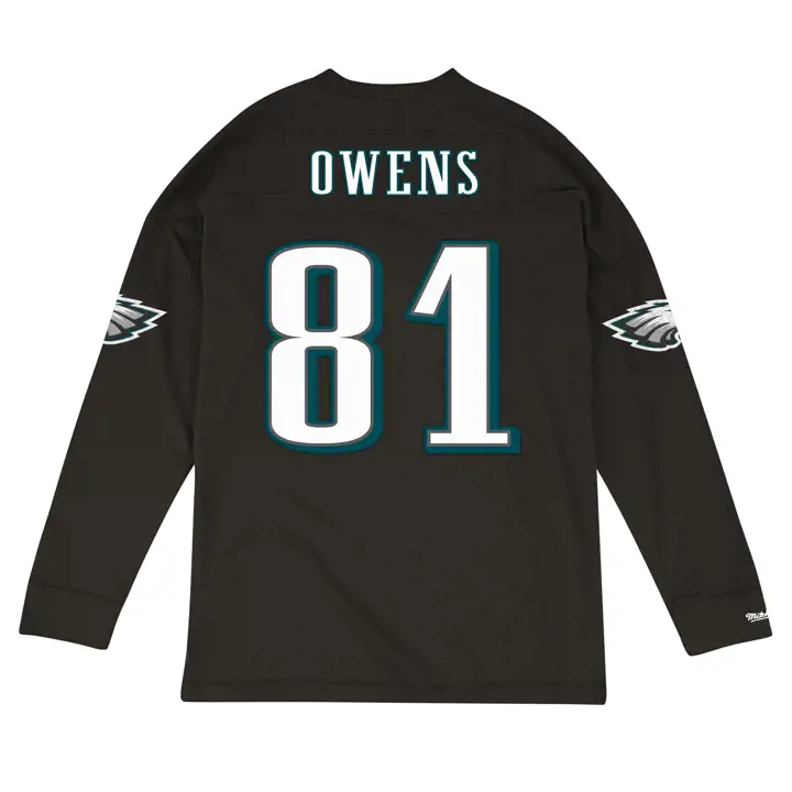 EAGLES NFL Nom et numéro Manches longues Terrell Owens noir