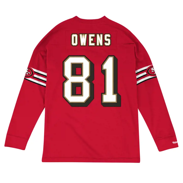 SAN FRANCISCO 49ERS NFL Maillot Nom et Numéro Manches Longues Owens Rouge