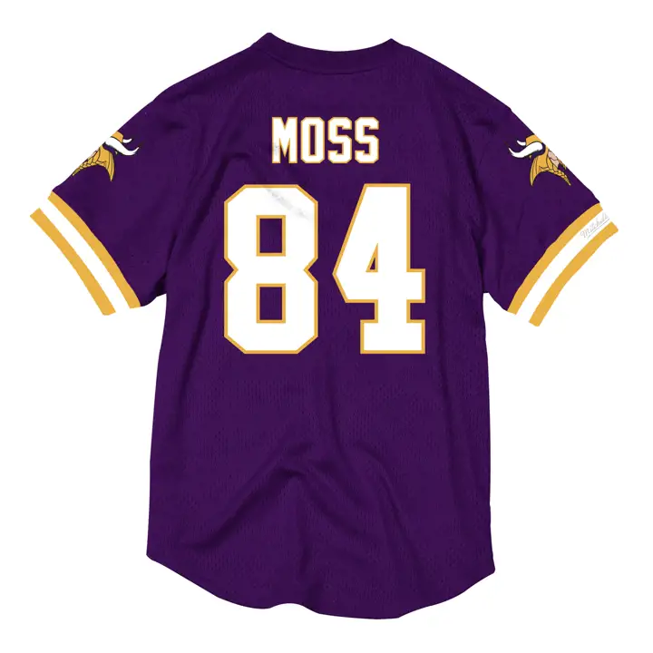 MINNESOTA VIKINGS NFL Maillot col rond en maille Nom et numéro Moss