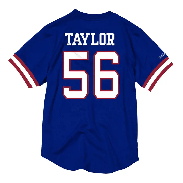T-shirt en mesh à col rond NFL NEW YORK GIANTS avec nom et numéro Taylor rbl