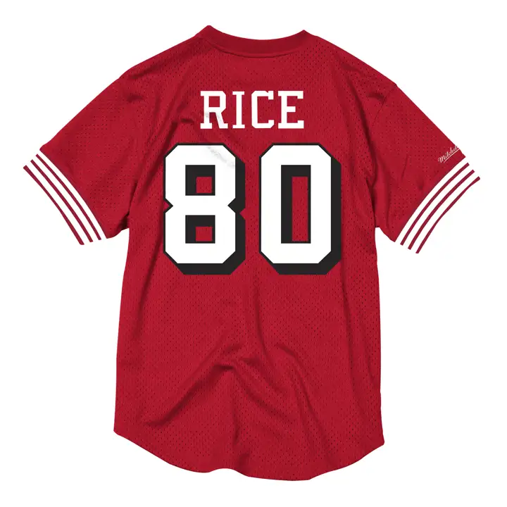 SAN FRANCISCO 49ERS NFL Maillot Col Rond en Maille Nom et Numéro Rice Re