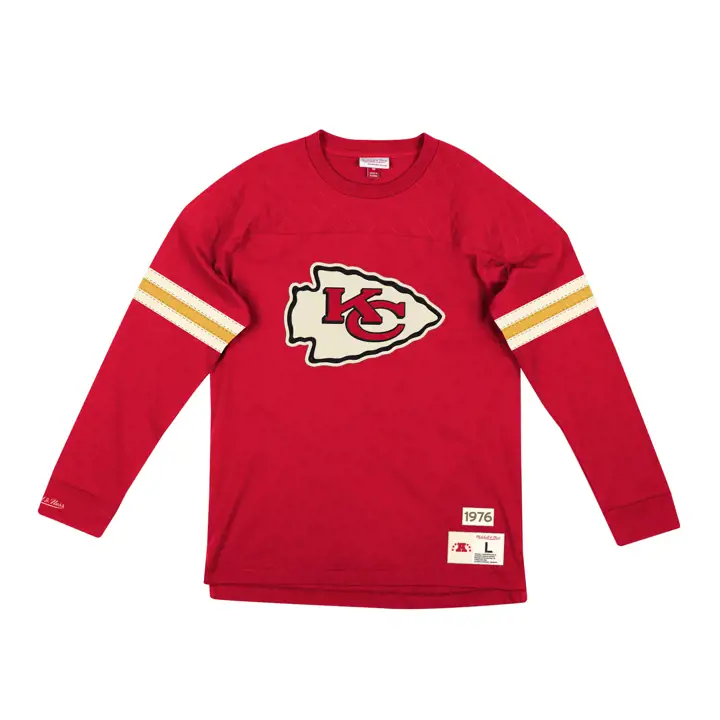 Maillot rouge à manches longues inspiré de l'équipe de NFL des Kansas City Chiefs