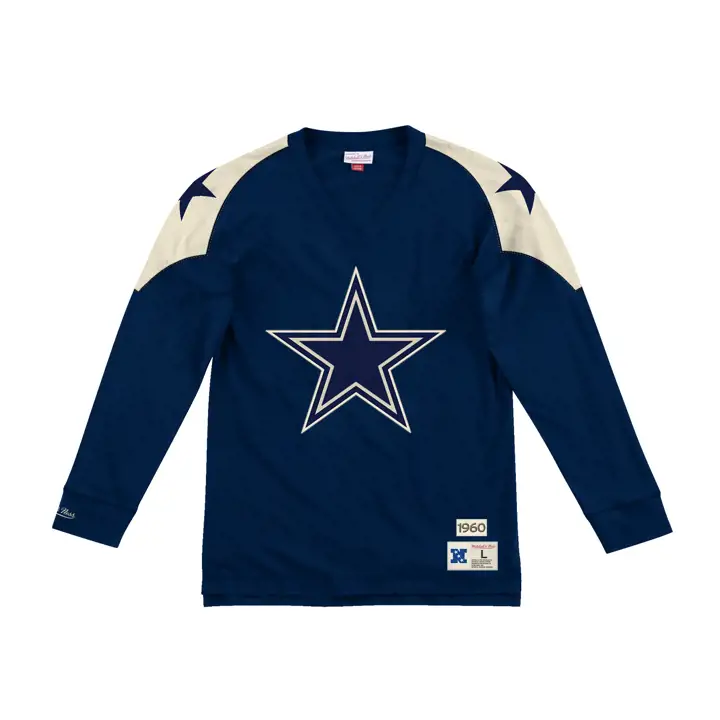 T-shirt à manches longues bleu marine inspiré de l'équipe de la NFL des DALLAS COWBOYS