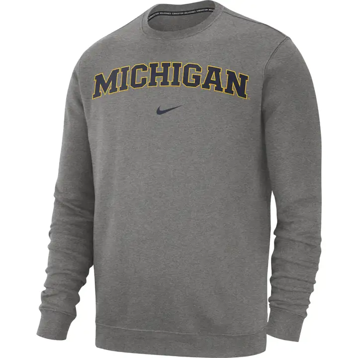 MICHIGAN WOLVERINES NCAA Club Sweat-shirt Ras du Cou GRIS