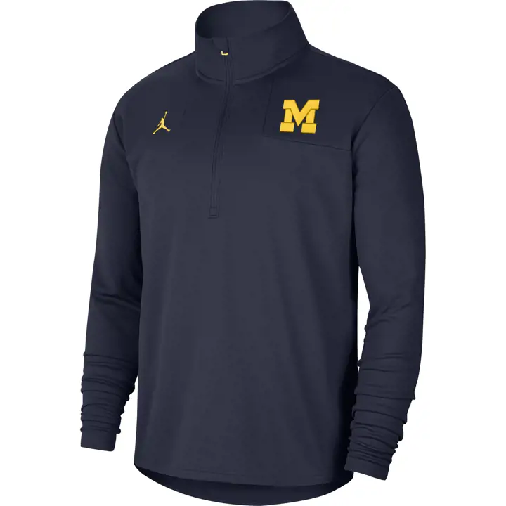 MICHIGAN WOLVERINES NCAA Jordan Coaches 1/2 Zip 21 MARINE